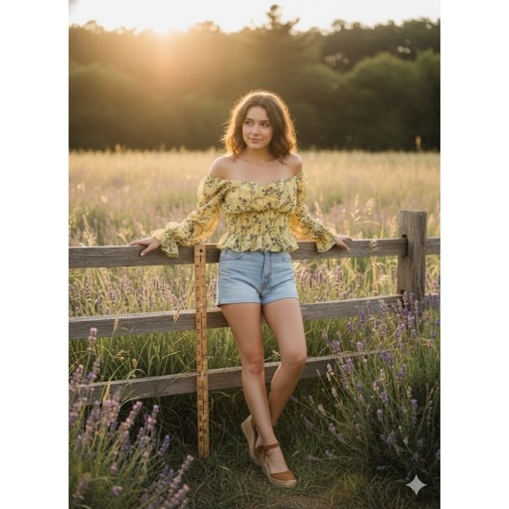 Cottagecore Floral Off-the-Shoulder‎ Milkmaid Top | Yellow Smocked Peplum Blouse